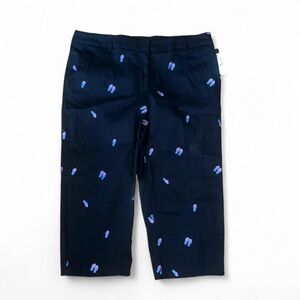 Pantology Women's black multicolored sandals stretch capri pants SZ 16P NWT